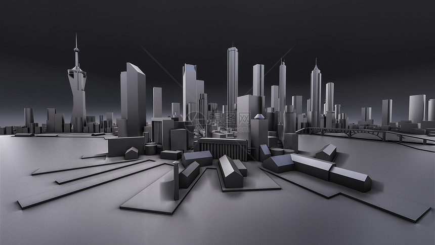 现代城市的三维地貌大都市的大布图片