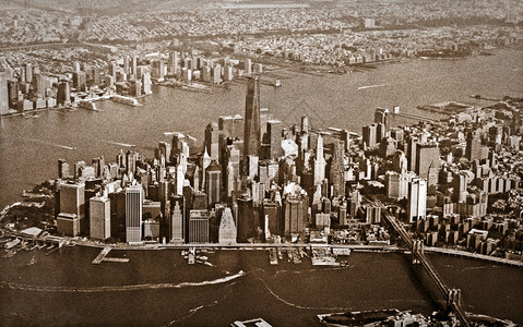 纽约市曼哈顿的空中景象图片
