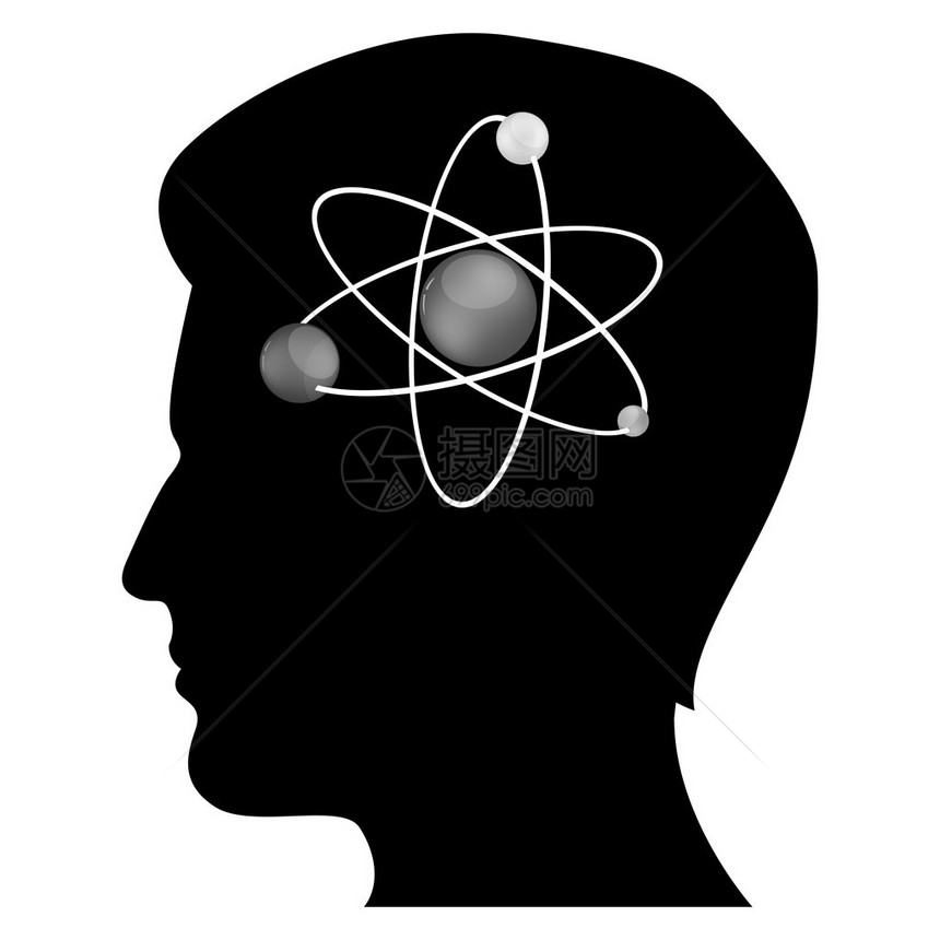 白色背景上的原子与人图片