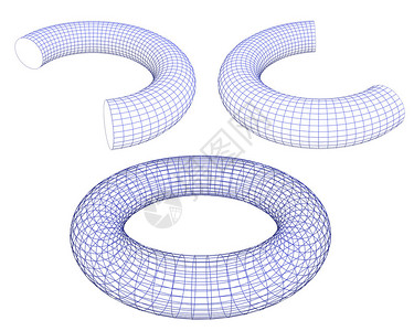 3dTorrus形状有线框架图片