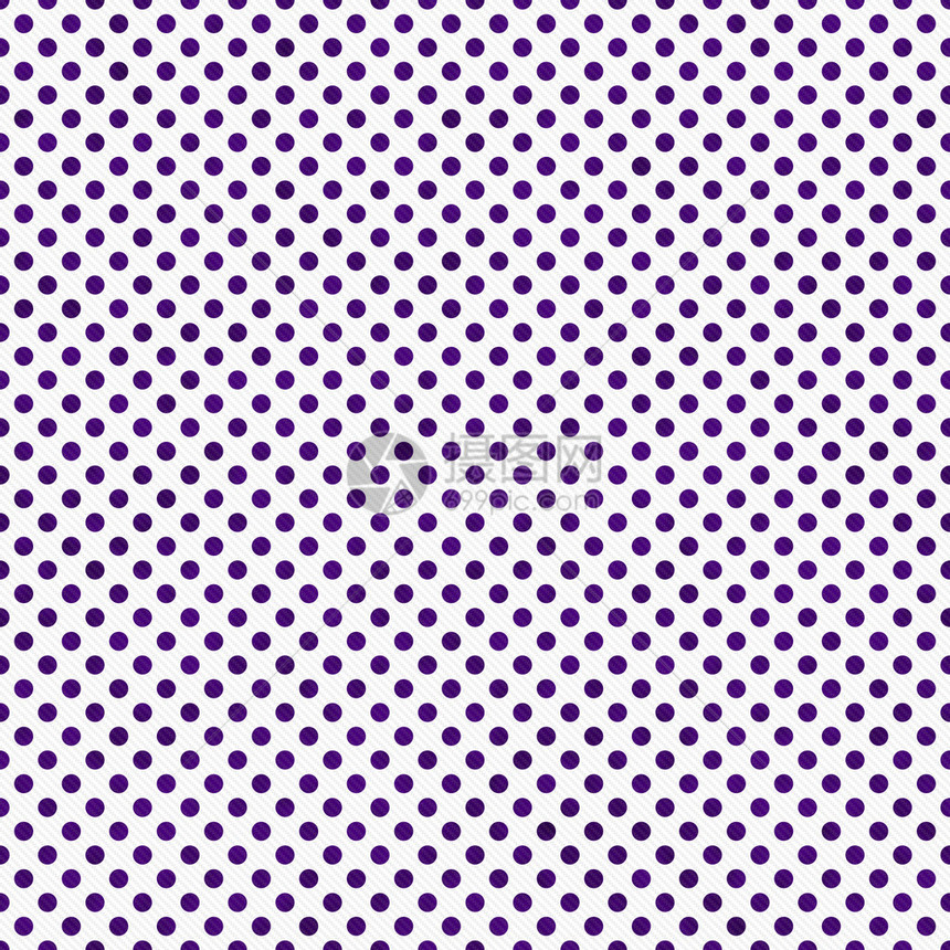 黑暗紫色和白色小波尔卡圆点模式重复背景图片