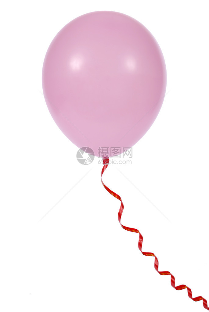 孤立在白色背景上的粉红色气球图片