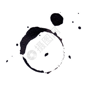 孤立的抽象黑白单色墨圈背景图片