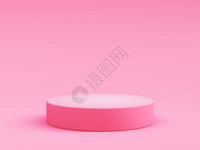 产品的粉红色背景上的抽象几何形状粉红色讲台最小的概念3图片