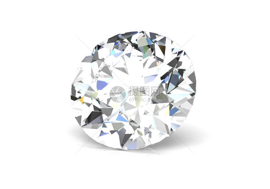 钻石白底色背景高分辨率3D图像图片