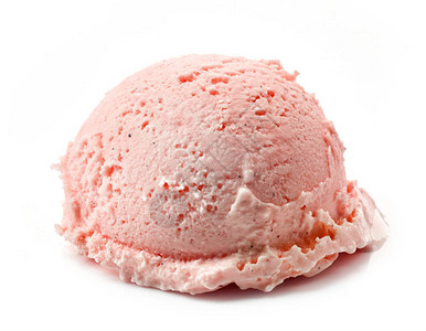 孤立在白色背景上的粉红色冰淇淋球图片