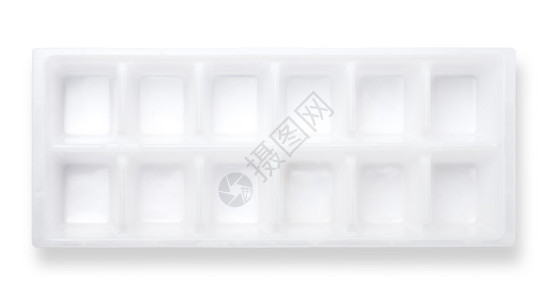 塑料冰块托盘上白色隔离图片