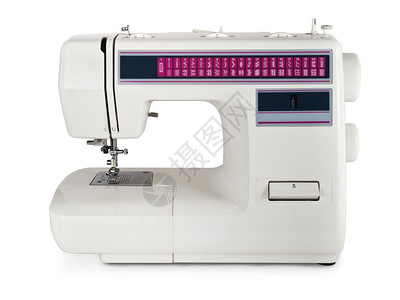 现代电动缝纫机被白色隔离图片