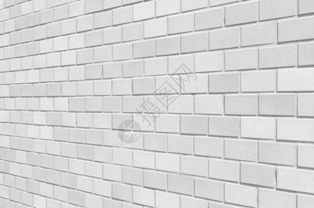 白色砖石墙视角无缝背景和纹理图片