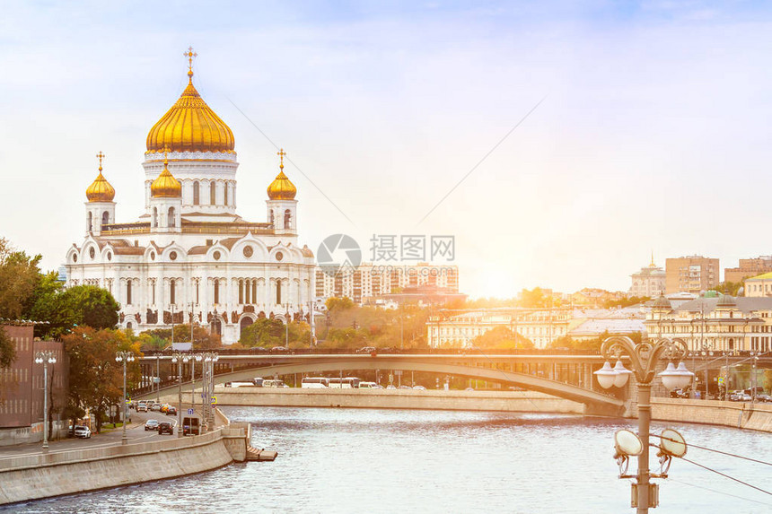 从河到基督大教堂莫斯科图片