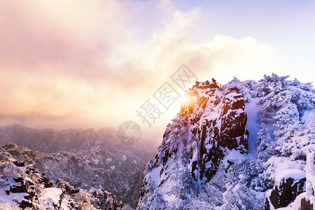 黄山雪景图片