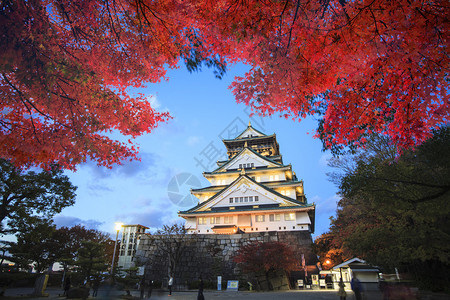美丽的大阪城堡背景颜图片
