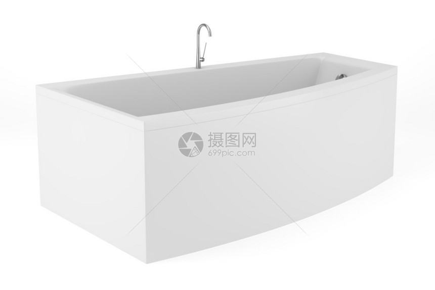 现代浴缸在白色图片