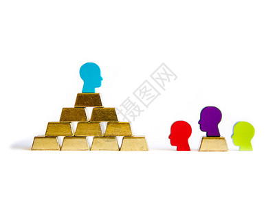 金砖与代币隔离的财富不平等概念化图片