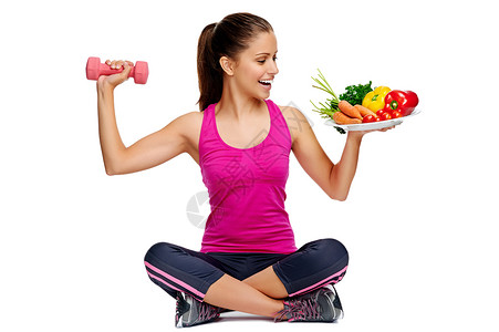 健康饮食和锻炼减肥饮食概念的女图片