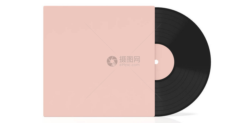 乙烯唱片专辑LP和粉色彩覆盖图片
