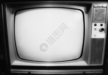 黑色和白色的旧式电视机背景图片