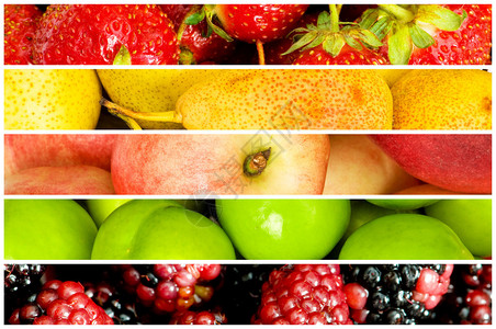 许多水果和蔬菜的拼贴画图片