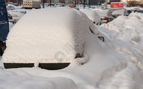 大雪后下的汽车图片