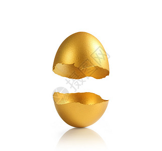 孤立的金色复活节彩蛋背景图片
