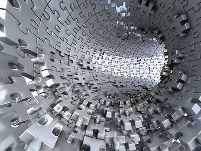 翁布拉由金属拼图组成的隧道设计图片