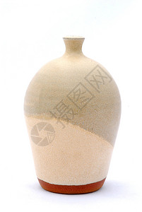 土质陶瓷花瓶白色工作室背景图片