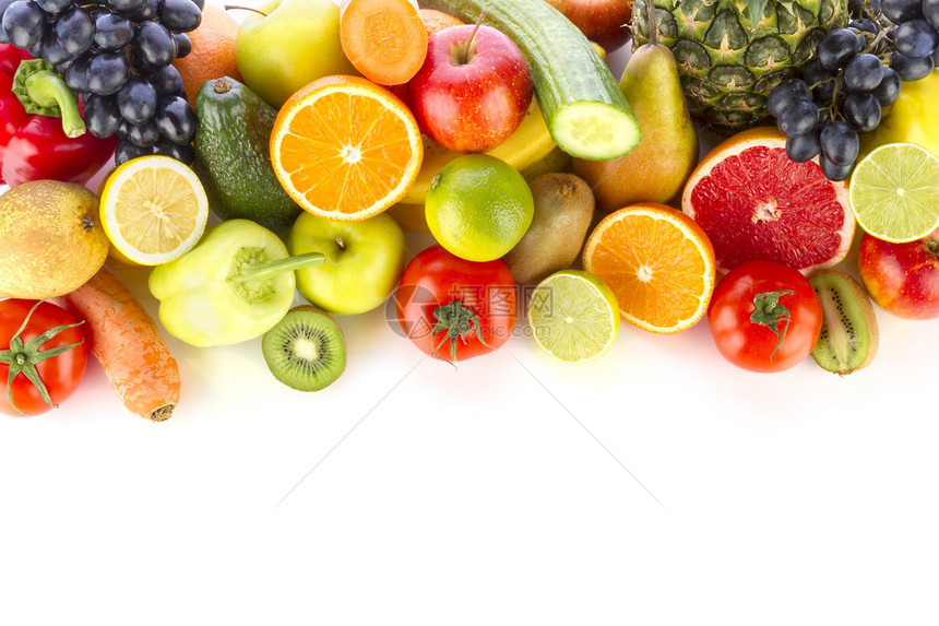 一堆新鲜健康的水果和图片
