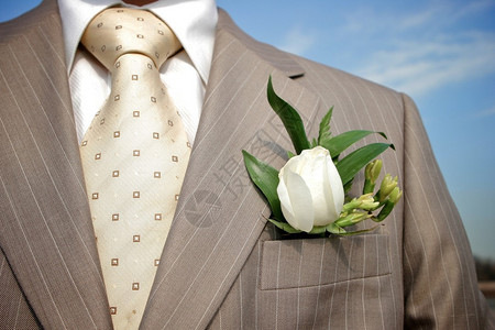 胸花和领带背景图片
