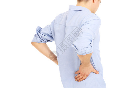 年轻男子背部疼痛孤图片