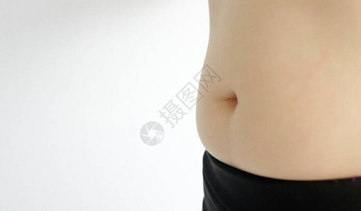 侧面观察脂肪身体肚子的胃痛糖尿图片