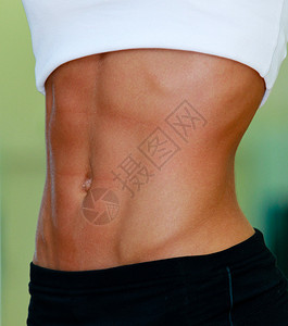 女人的腹部肌肉图片