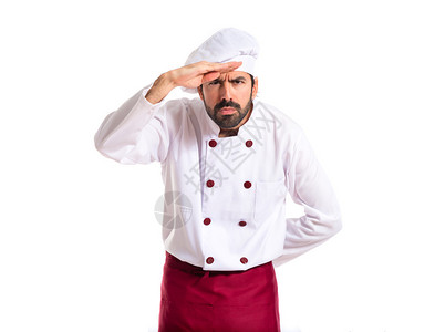 厨师在白色背景上背景图片