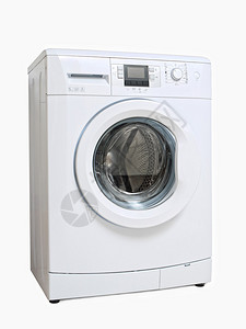 白色上的白色洗衣机背景图片