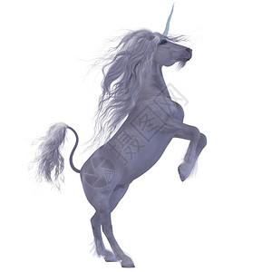 伟岸身躯独角兽是一个神话生物有一匹马的身躯前角插画