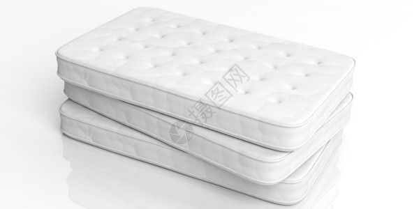 乳胶床垫在白色背景上隔离的3d渲染床垫设计图片