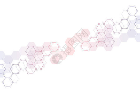 具有分子结构和化合物的几何背景纹理六边形图案的抽象背景医疗或科技图片