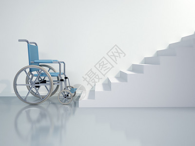 楼梯前的轮椅这是图片