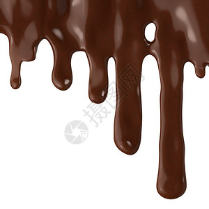 黑森林起士蛋糕流动的巧克力滴水孤立设计图片