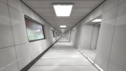 现代和未来的空间飞船走廊ACN9WGIII3dGisfer图片