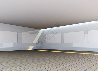 未来建筑抽象画廊内图片