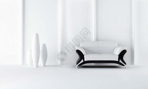 白色发光房间的现代风格沙发图片