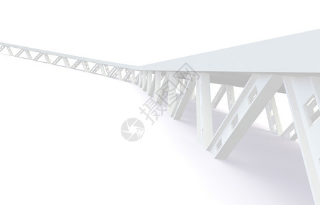 以现代风格抽象桥梁的建造3D渲染图片