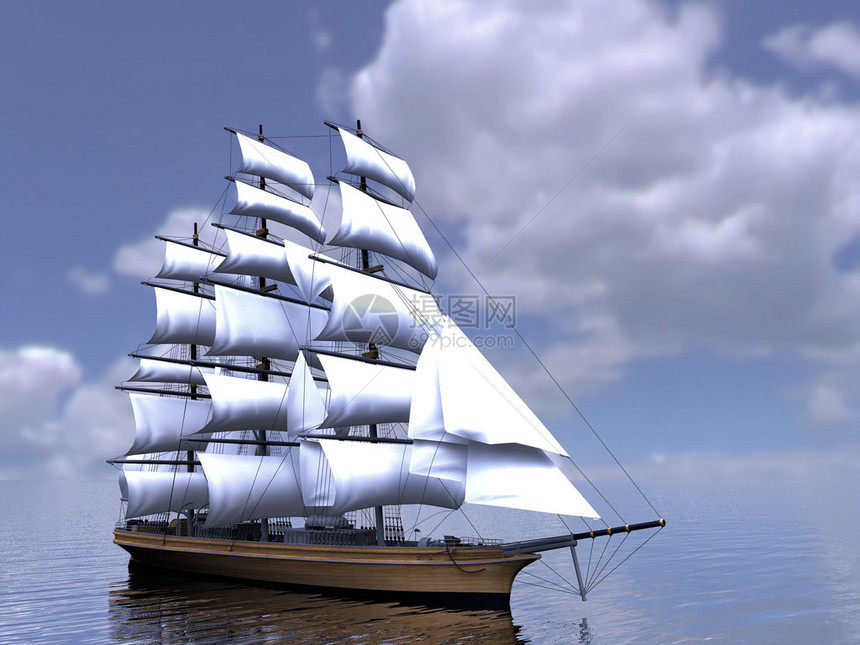 三桅帆船图片