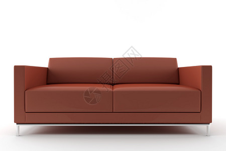 孤立在白色背景上的3d棕色沙发背景图片