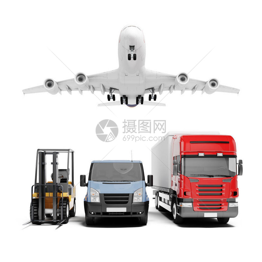 3d全球货物运输概念图片