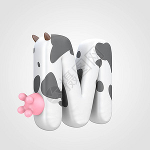 动物3d字母体设计背景图片