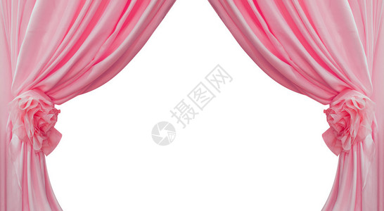 佩尔蒂粉色窗帘聚集在折叠丝带中以插画