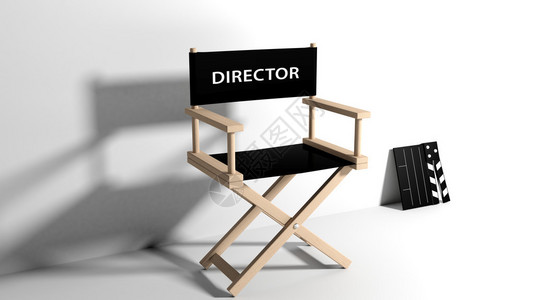 导演椅和手拍板的椅背景图片
