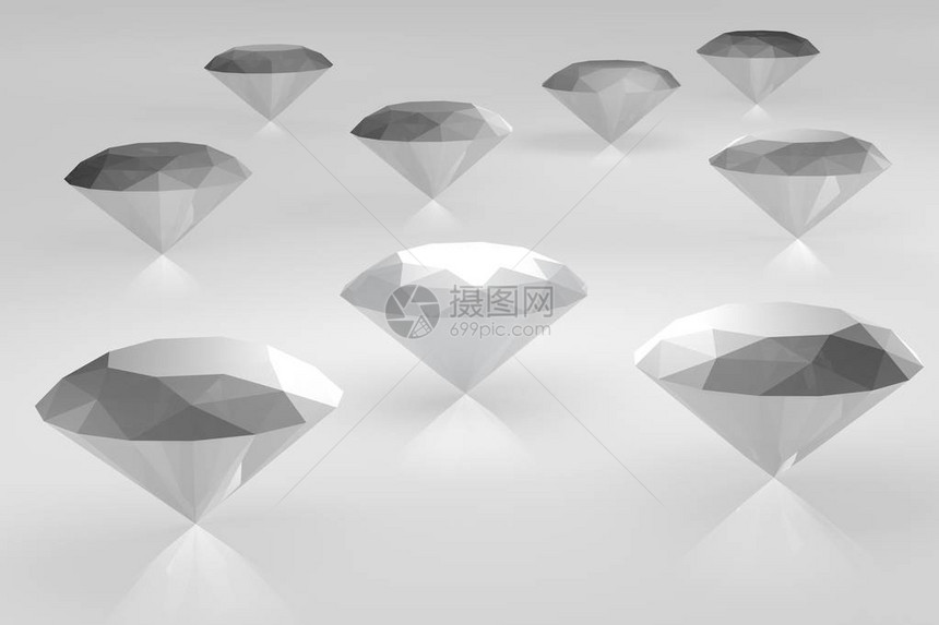 3D钻石对珠宝奢侈品财富等主题图片