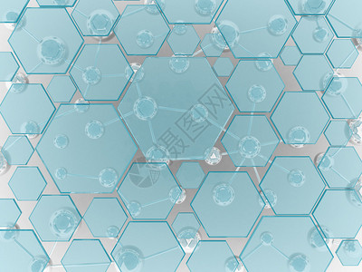 六边玻璃和银分子科学技空间白图片